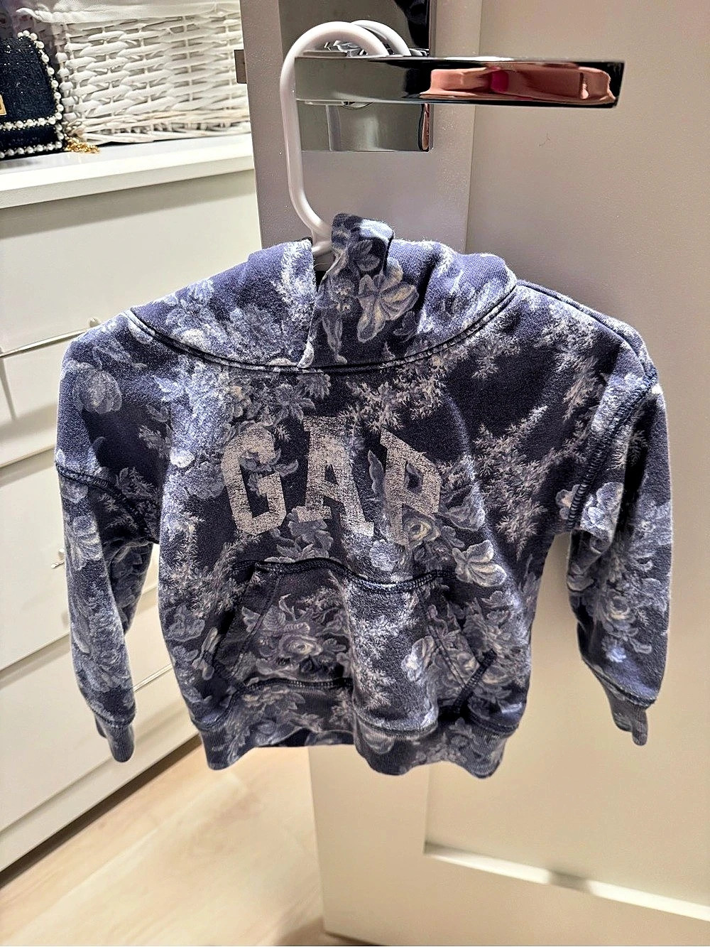 GAP Baby loveshackfancy Floral Hoodie Blue Gray 18-24 Months Like New